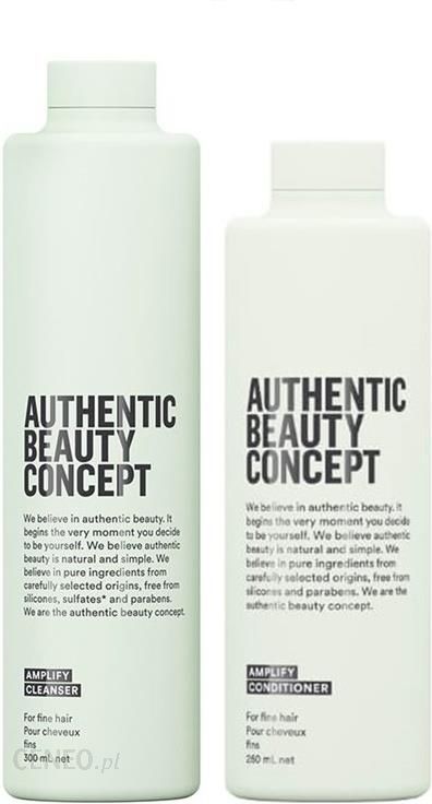 Authentic Beauty Concept Amplify Zestaw Wzmacniający Do Włosów Cienkich: Szampon 300Ml + Odżywka 250Ml