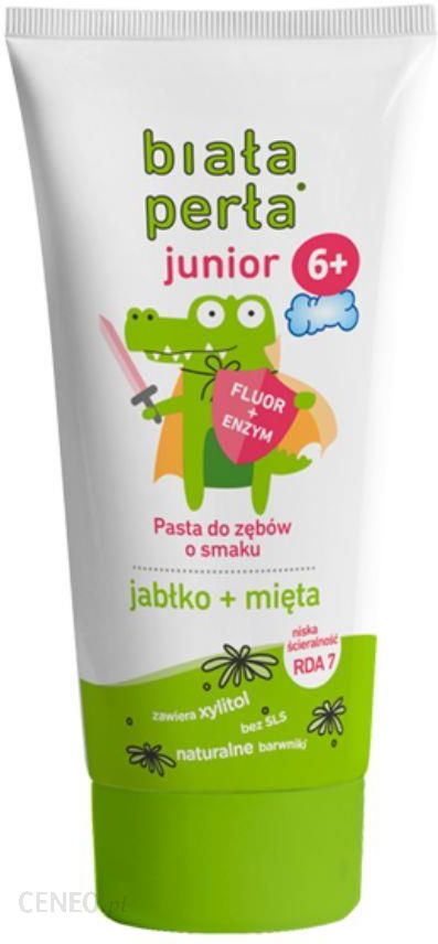 Biała Perła Junior 6+ Pasta Do Zębów Z Fluorem O Smaku Jabłka I Mięty 75Ml