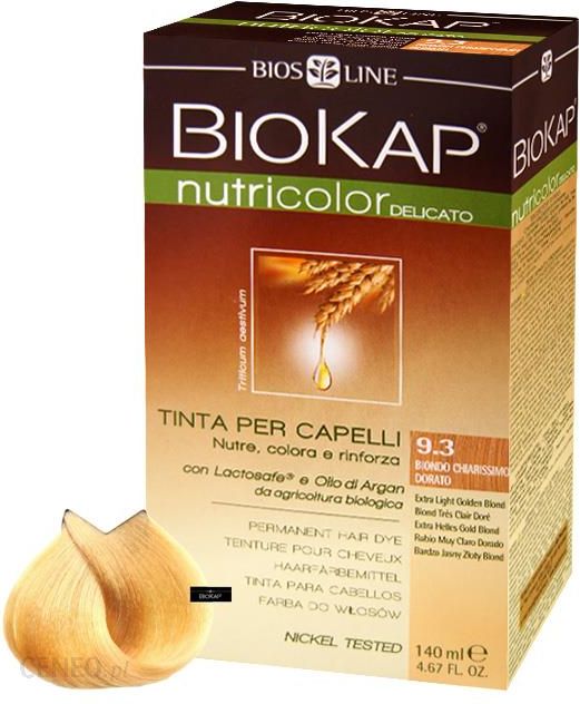 Biokap Nutricolor Delicato Farba Koloryzująca Do Włosów 9.3 Ardzo Jasny Złoty Blond 140ml
