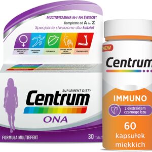 Centrum Immuno z ekstraktem z czarnego bzu 60 tabletek + Centrum ONA 30 tabletek