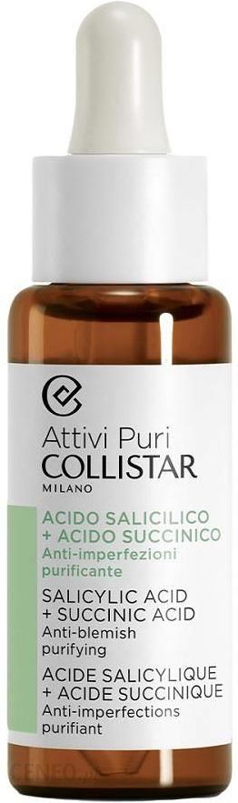 Collistar Attivi Puri Salicylic Acid + Succinic Acid Anti-Blemish Purifying Serum Do Twarzy Redukujące Niedoskonałości Z Kwasem Salicylowym 30Ml