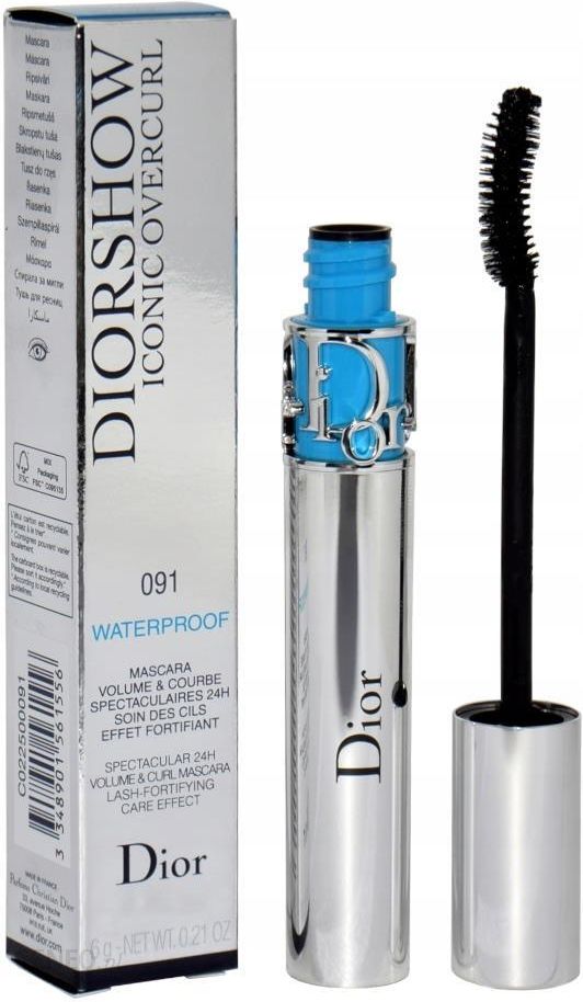 Dior Diorshow Iconic Overcurl Waterproof pogrubiający i podkręcający tusz do rzęs wodoodporna odcień 091 Black 6 g
