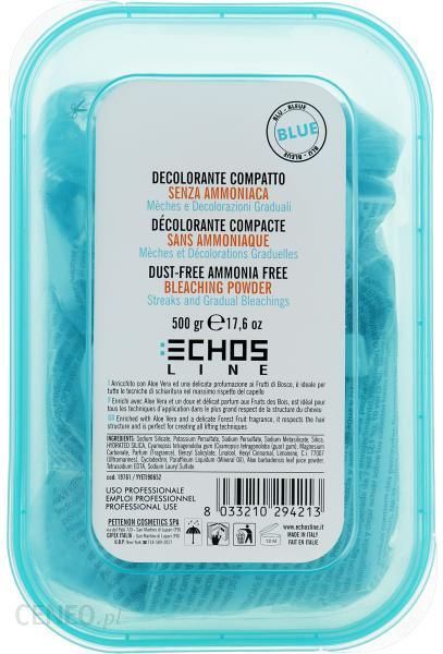 Echosline Bezpyłowy Niebieski Puder Wybielający Do Włosów Blond Bez Amoniaku - Bleaching Ammonia Free/Dust Free 500 G