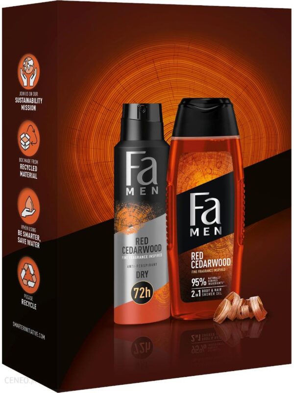 Fa Men Red Cedarwood Zestaw Kosmetyków 250ml + 150ml