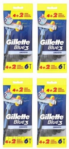 Gillette Blue3 Zestaw 4x SMOOTH 6 sztuk