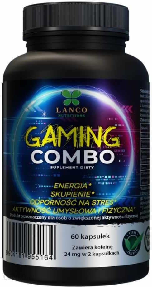 Lanco Nutritions Suplement Dla Graczy Gaming Combo E-Sport Energia Skupienie Koncentracja 60kaps.