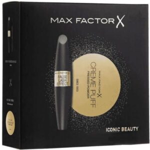 max factor Iconic Beauty False Lash Effect tusz do rzęs Black 13.1ml + Creme Puff Pressed Powder puder prasowany 05 Translucent 21g