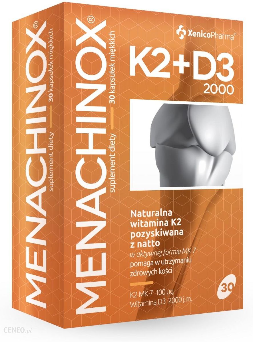 Menachinox K2 MK-7 Naturalna Witamina K2 + D3 2000 30 kaps.
