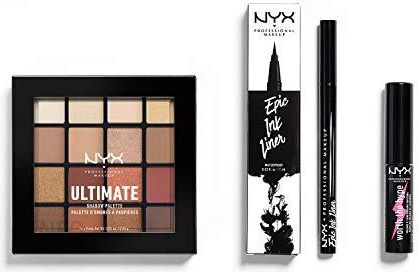 NYX Professional Makeup Epic Ink Liner zestaw do makijażu Mini Worth the Hype Mascara Ultimate Shadow Palette Warm Neutrals