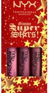 NYX Professional Makeup Gimme SuperStars! Lip Lingerie XXL Trio zestaw upominkowy do ust odcień 02 - Cool Berries 3x4 ml