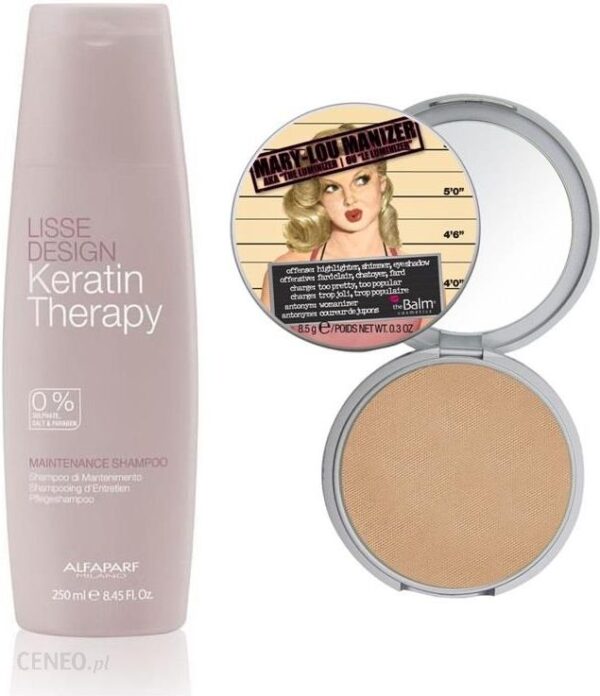 RevitaLash Keratin Therapy Maintenance and Mary-Lou Manizer szampon podtrzymująca efekt wygładzenia 250ml + puder rozświetlający do twarzy 8