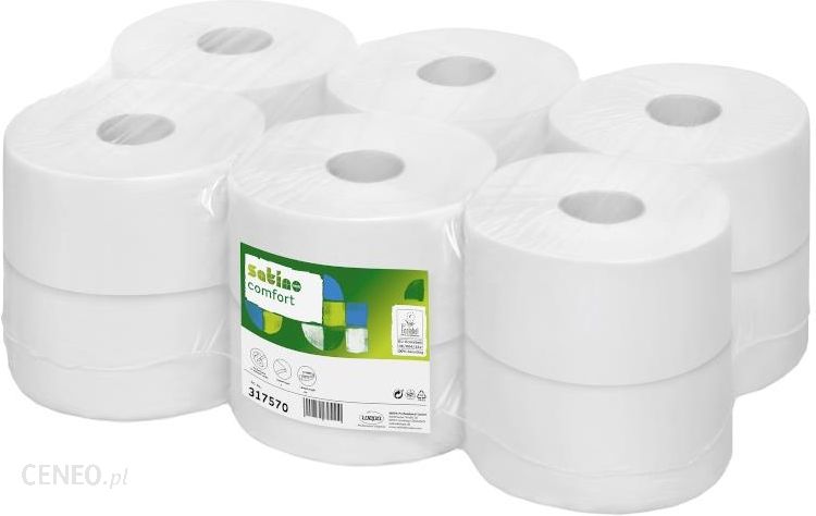 Satino Papier toaletowy w rolkach Mini Jumbo COMFORT (317570) 3 warstwy 120 m opakowanie 12szt