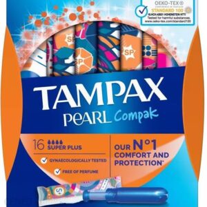 Tampony Higieniczne Tampax Compak Pearl Super Plus 16szt