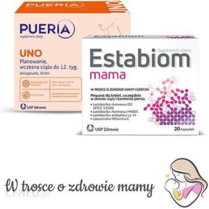 Zestaw Estabiom Mama Pregna 20szt. + Pueria Uno Planowanie Ciąży I Wczesna Ciąża 60 Kaps